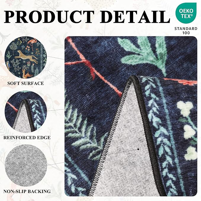 DUKINO 2x3 Rug, Washable Animal Rugs