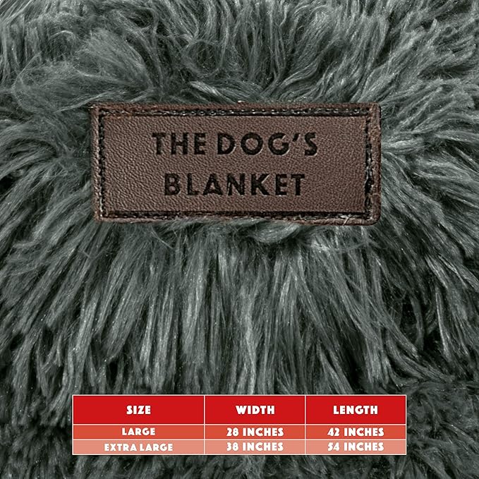 The Dog’s Blanket – Faux Fur Dog Blanket, Grey, Large, 28x42