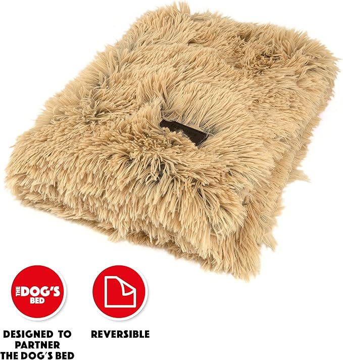 The Dog’s Blanket – Faux Fur Dog Blanket, Beige, XL, 38x54