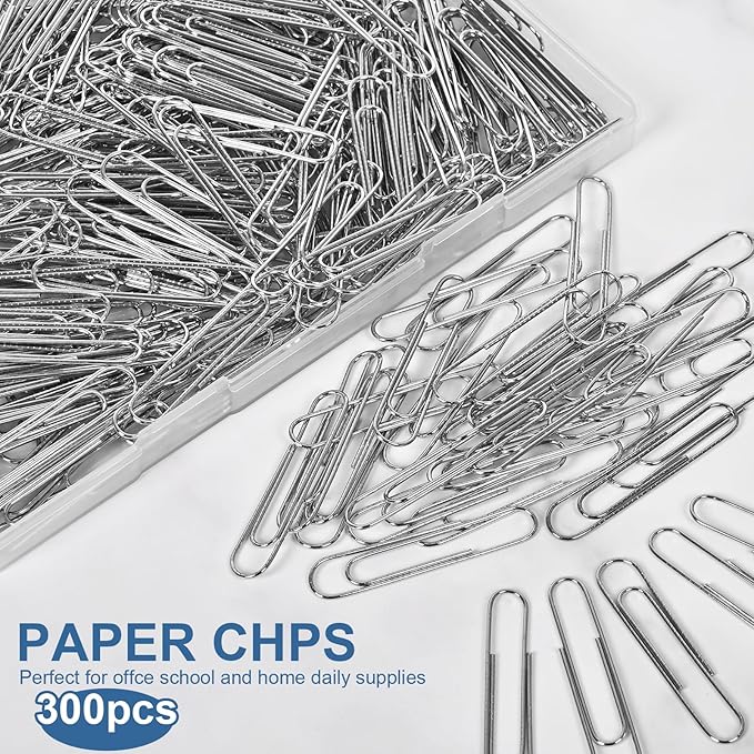 Large Paper Clips Non-Skid, 2 Inch Jumbo PaperClips, 300 Pcs Metal Paper Clips Large,Paperclips Non-Skid Clips for Office&School Supplies.