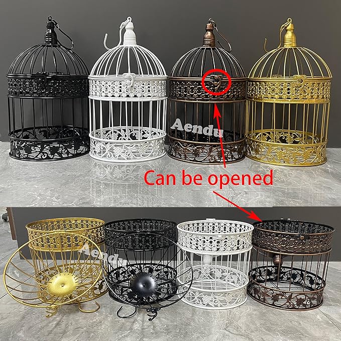 Iron Bird Cage for Wedding Decor and Flower Cage Decor Perfect Props for Hanging Flower Frames Indoor and Outdoor Decoration at Wedding Parties (Bronze)