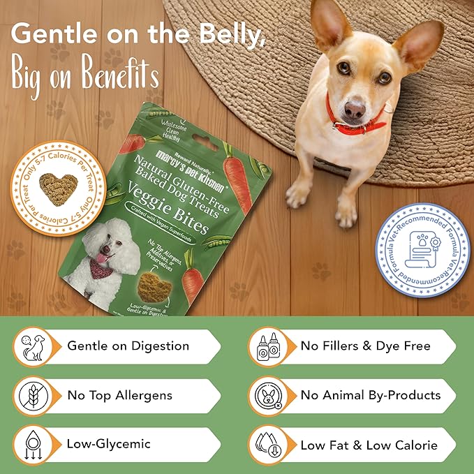 Marcy's Pet Kitchen-Diabetic Dog Treats-Vet Recommend-No Preservatives - Crunchy, Superfoods, All Natural-Vegan Homemade,-Gluten Free-for Sensitive Stomachs-Made in The USA Only.