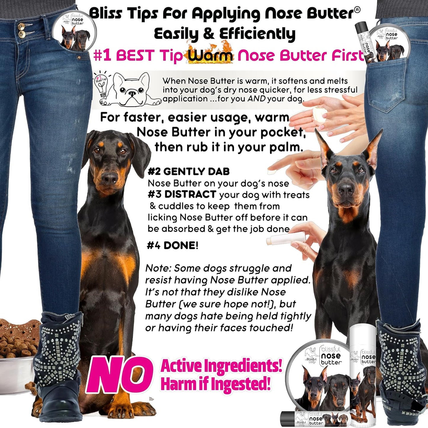 The Blissful Dog Doberman Pinscher Unscented Nose Butter, 16oz