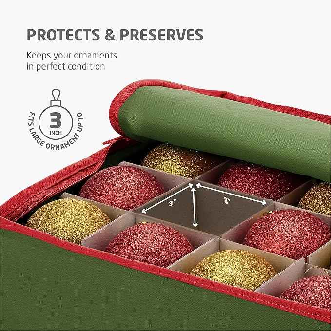 ZOBER Christmas Ornament Storage Box