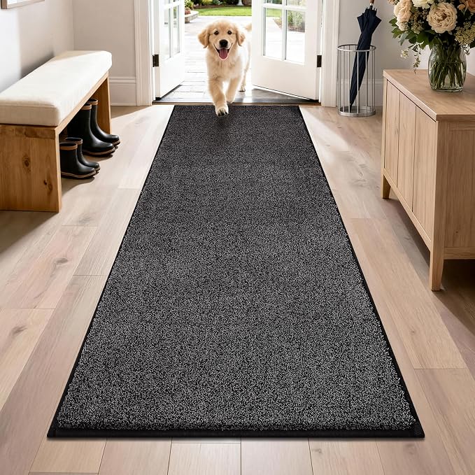 PURRUGS Dirt Trapping Door Mat 31.5" x 70", Non-Slip Machine Washable Entryway