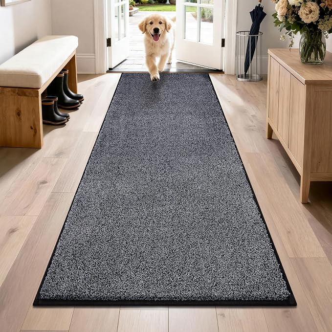 PURRUGS Dirt Trapping Door Mat 31.5" x 70", Non-Slip Machine Washable Entryway