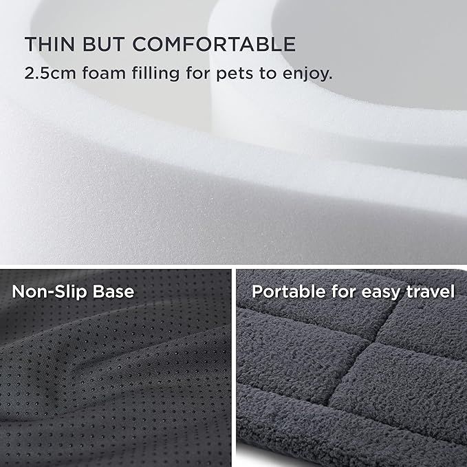 Bedsure Washable Dog Crate Bed for Medium Dogs, Soft Foam Floor Pet Mat, Versatile Lightweight Pet Crate Pad for Kennel