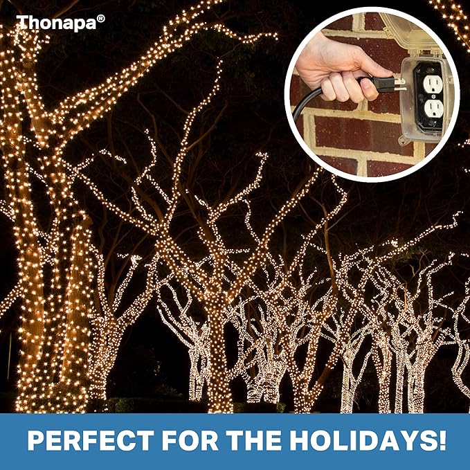 13 Amp Outdoor Extension Cord 15 ft, 2 Pack, 16/3 SJTW 15 Foot Black Extension Cord 3 Prong Multi Pack, Weatherproof ExteriorPower Cable for Outdoor Lights, Landscaping, Lawn, UL Certified