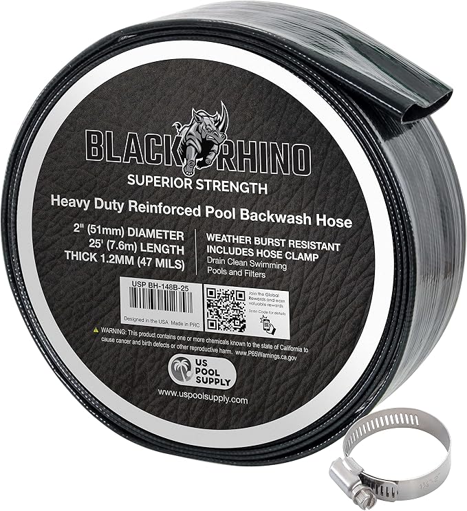 U.S. Pool Supply Pool Backwash Hose 2 Inch Diameter x 25 Feet