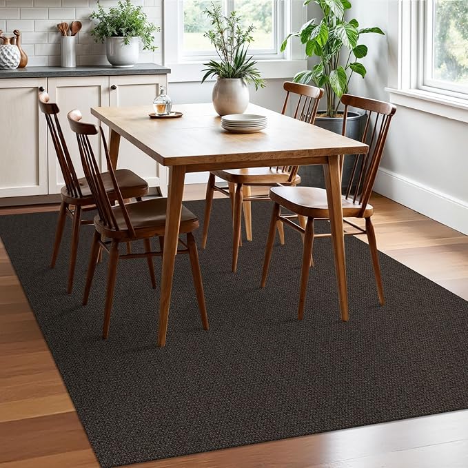 EARTHALL Washable Area Rugs 5x7 Ft Non Slip Living Room Rugs Cotton Rubber