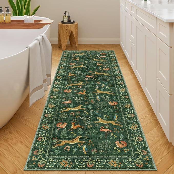 DUKINO 2x10 Rug for Hallway, Washable Kitchen Runner Rug