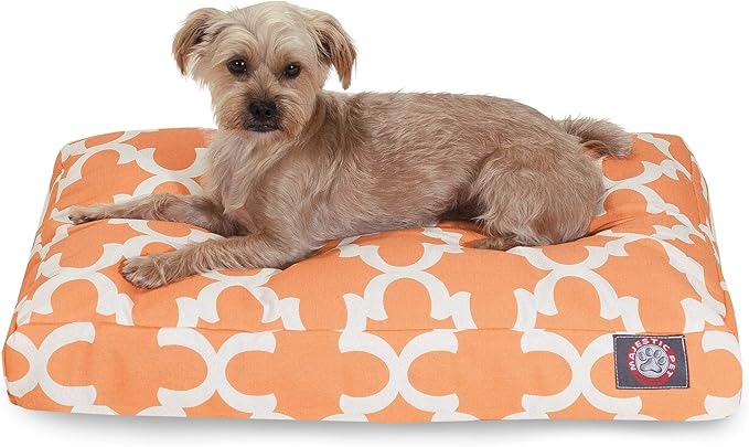 Peach Trellis Small Rectangle Indoor Outdoor Pet Dog Bed With Removable Washable Cover By Majestic Pet Products