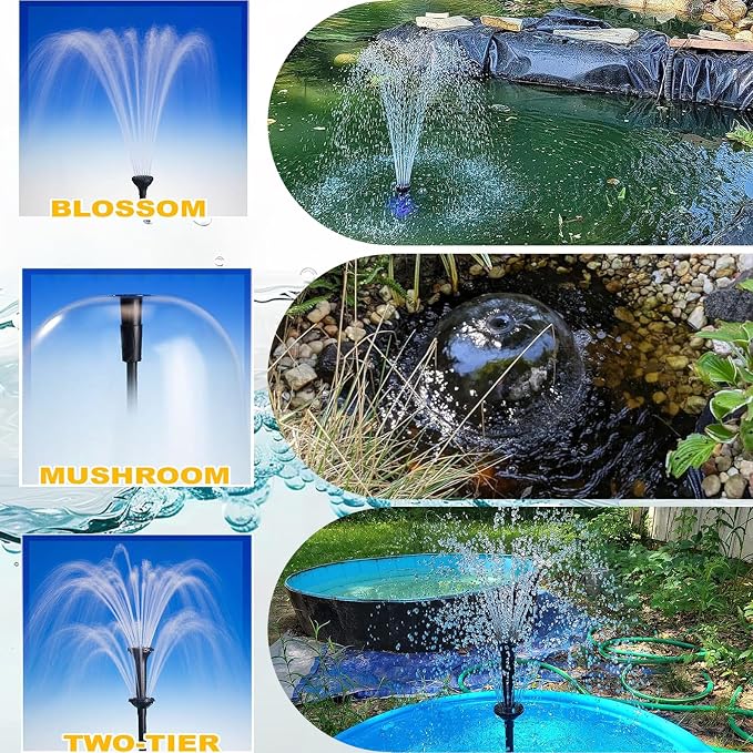 Pond Filter with Pump Fountain Kits, Submersible Pump Pond Fountain Koi Pond