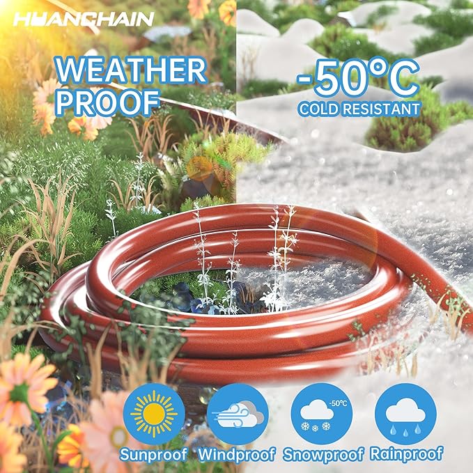 huanchain 75 Foot 16/3 Gauge Outdoor Extension Cord Waterproof, Flexible Cold-Resistant Appliance Extension Cable Outside, 10A 1250W 16AWG SJTW, 3 Prong Electric Cord Orange, ETL