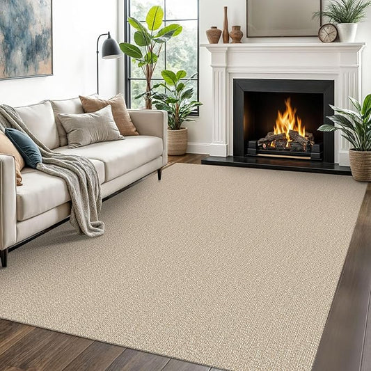 EARTHALL Washable Area Rugs 5x7 Ft Non Slip Living Room Rugs Cotton Rubber