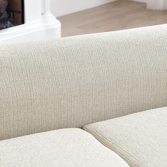 Elevated Dog Couch Bed for Medium Large Dogs, Modern Pet Sofa with Backrest & Armrest, Durable Dog Bed Sofa with Soft Cushion, Solid Wood Legs (Beige)