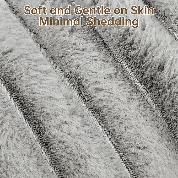 Donut Dog and Cat Bed, Luxurious Comfortable Faux Rabbit Fur Pet Beds, Soft Anti-Anxiety Calming Puppy Kitten Bed with Anti-Slip Bottom for Small Medium Dogs & Cats(20", Grey)