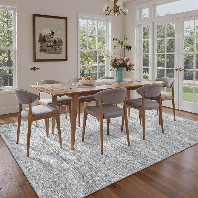 4x6 Rug - Stain Resistant Abstract Washable Rugs, Anti Slip Area Rugs