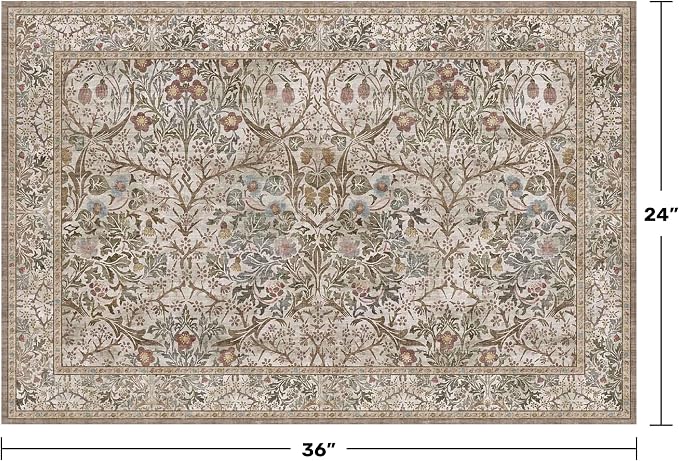 Moss Green Washable 2x3 Entry Rug