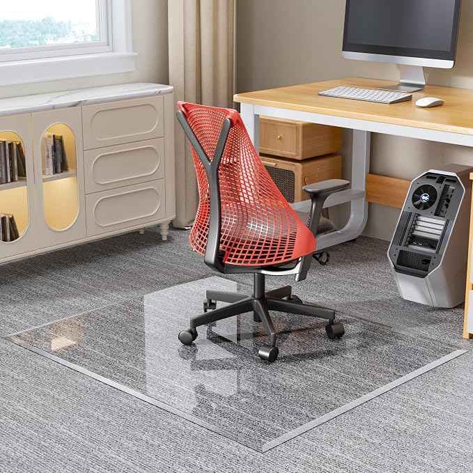 55“ x 46” Beveled Edge Glass Chair Mat