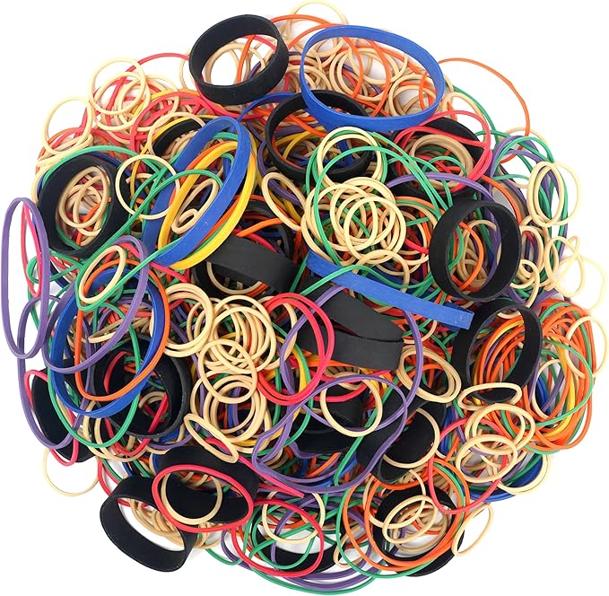 HAIDIBAO-Rubber Bands Assorted Sizes multicolor Elastic Rubber Bands Office Supplies 0.5lbs size10,size16,size18,size#19,size#32,size#33,size#64,size#82