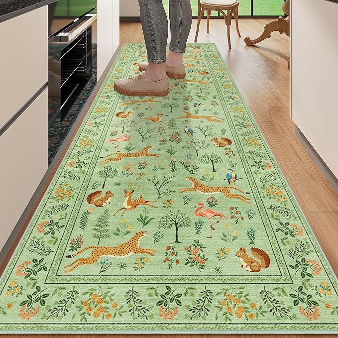 DUKINO 2.6x8 Rug for Hallway, Washable Kitchen Runner Rug