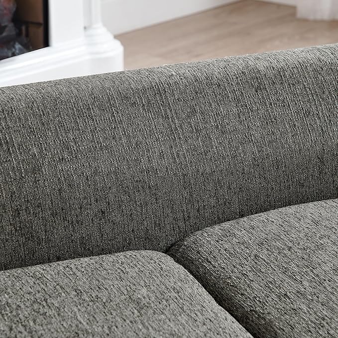 Elevated Dog Couch Bed for Medium Large Dogs, Modern Pet Sofa with Backrest & Armrest, Durable Dog Bed Sofa with Soft Cushion, Solid Wood Legs (Dark Grey)