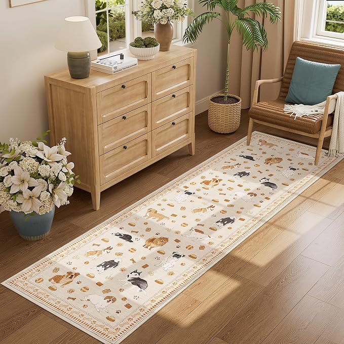 DUKINO 2.6x8 Washable Runner Rug