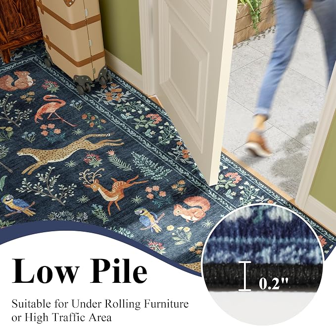 DUKINO 2x10 Rug for Hallway, Washable Kitchen Runner Rug
