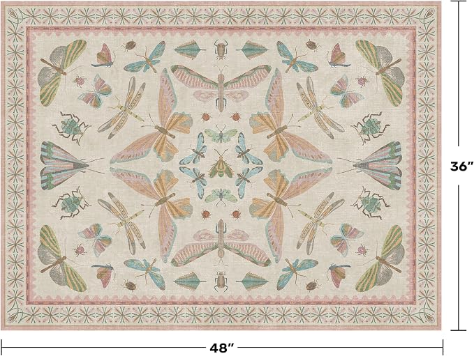 Flower Area Rug for Girls Bedroom