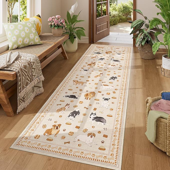 DUKINO 2.6x8 Washable Runner Rug