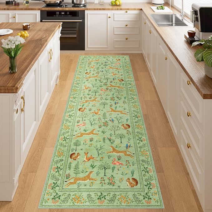 DUKINO 2.6x8 Rug for Hallway, Washable Kitchen Runner Rug