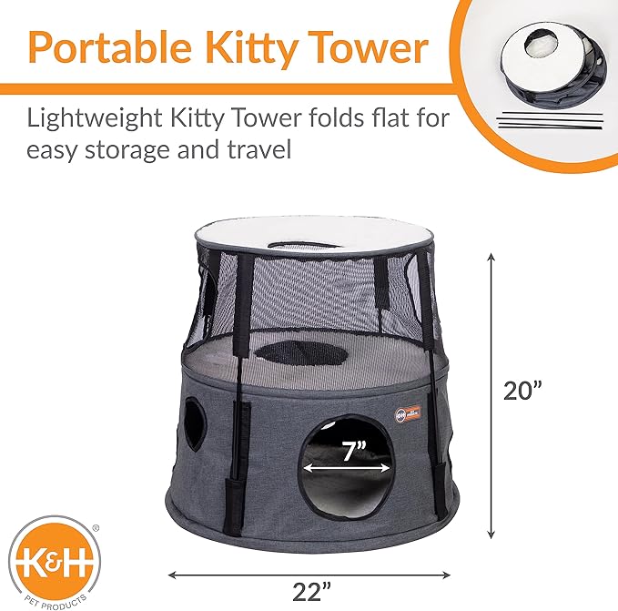 K&H Pet Products Kitty Tower Classy Gray 2 Story