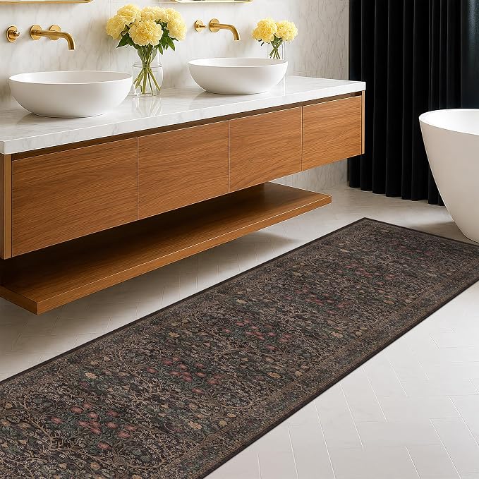 Dark Brown Washable 2x8 Runners