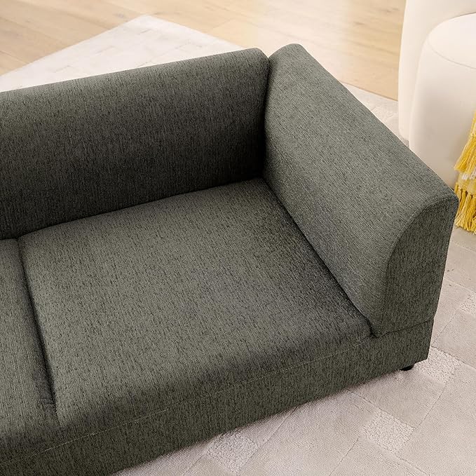 Oversized Dog Sofa Couch for Medium & Large Dogs, Modern Pet Couch Bed with Backrest & Armrests, Supportive Foam Cushion, Linen Fabric Dog Couch