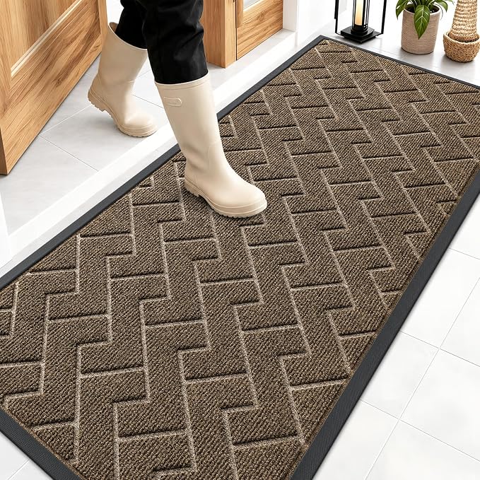 OLANLY Front Door Mat Indoor Outdoor Entrance, Waterproof All-Season,