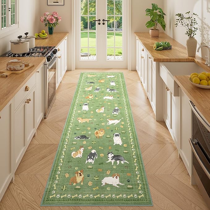 DUKINO 2.6x8 Washable Runner Rug