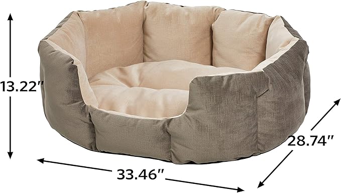 MidWest Homes for Pets QuietTime Deluxe Tulip Nesting Pet Bed, Gray/Tan, Medium