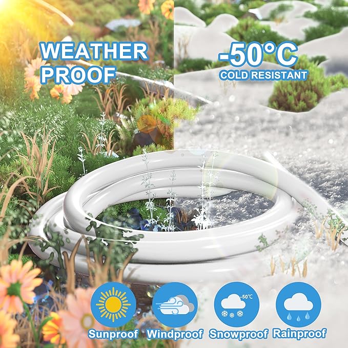 HUANCHAIN Indoor Outdoor White Extension Cord 20 ft Waterproof, 16/3 Gauge Flexible Cold-Resistant Appliance Extension Cord Outside, 13A 1625W 16AWG SJTW, 3 Prong Electric Cord, ETL