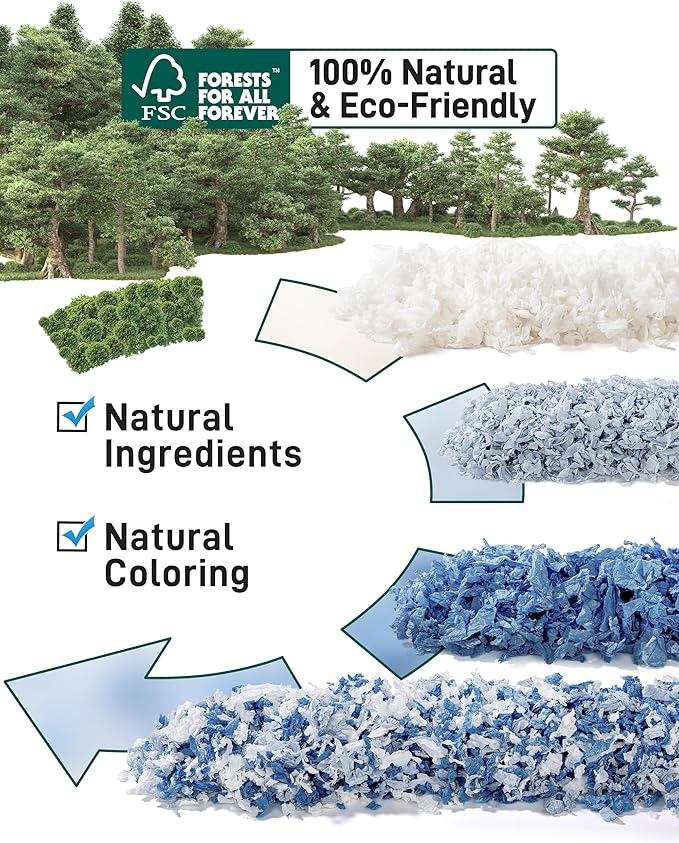 BUCATSTATE Hamster Bedding 70L, 99% Dust-Free Guinea Pig Paper Bedding Odor Control Paper Bedding, Cozy Small Animal Bedding for Rabbit Rat Syrian Dwarf Hamsters Gerbils (Ocean Blue)