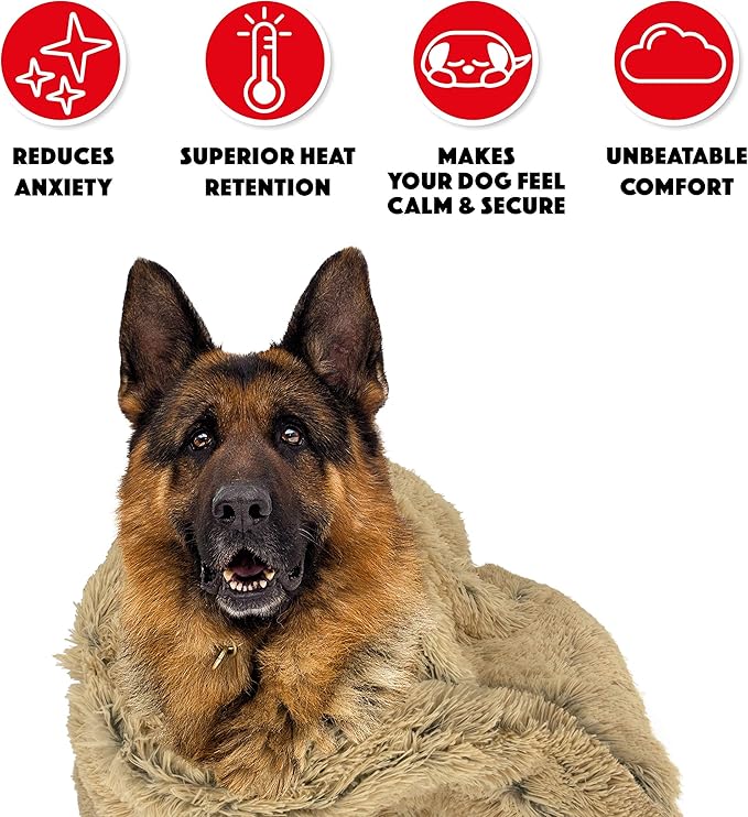 The Dog’s Blanket – Faux Fur Dog Blanket, Beige, XL, 38x54