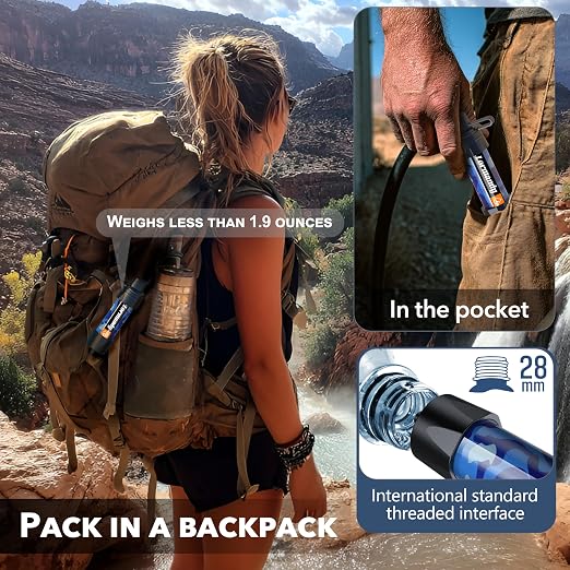 Straw Water Filter 5 Pack – Outdoor Camping & Hiking Survival Gear Kit