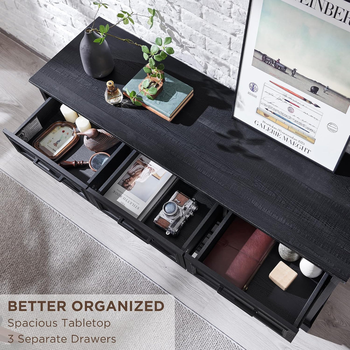 ACCOHOHO 7 Drawer Dresser, 52" Wide Farmhouse Chest for Bedroom, Black