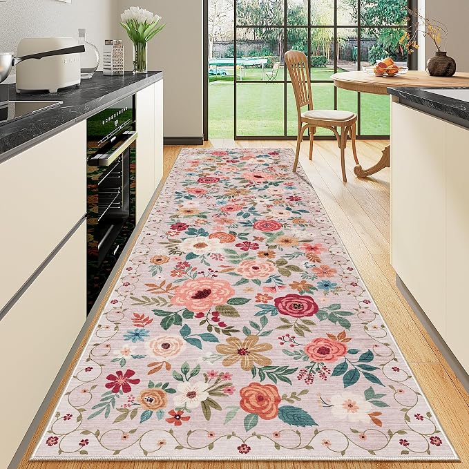 DUKINO 2x10 Runner Rug for Hallway, Washable Kitchen Runner Rug