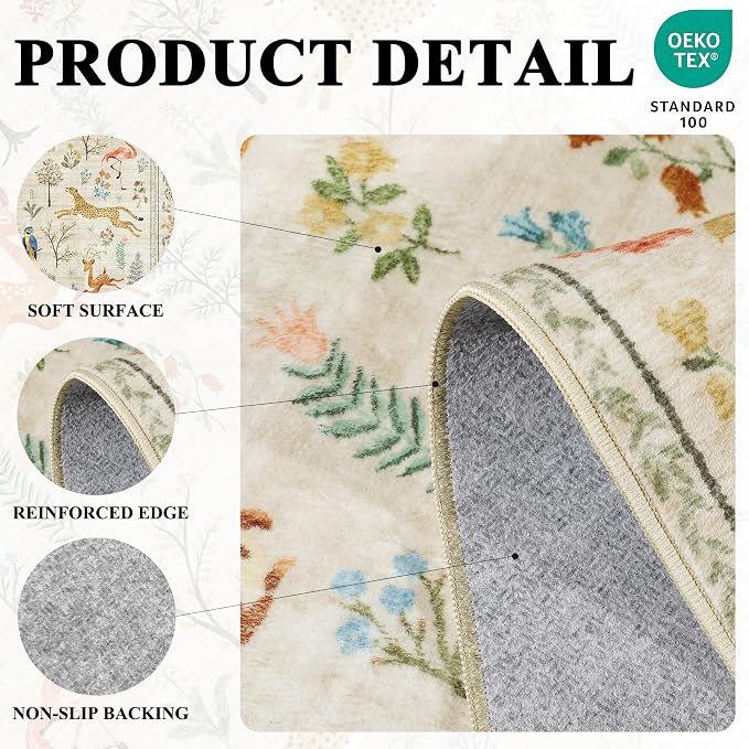 DUKINO Runner Rug, 2x7 Washable Kitchen Rugs