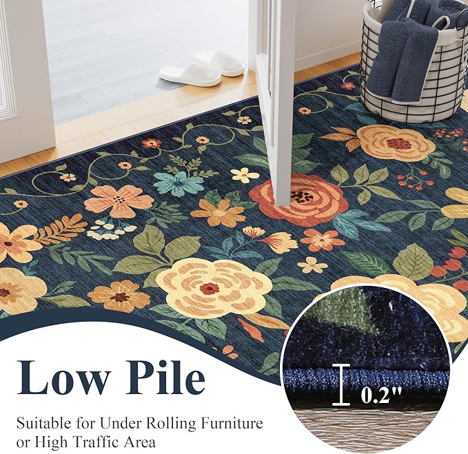 DUKINO 2x6 Runner Rug for Hallway, Washable Kitchen Runner Rug