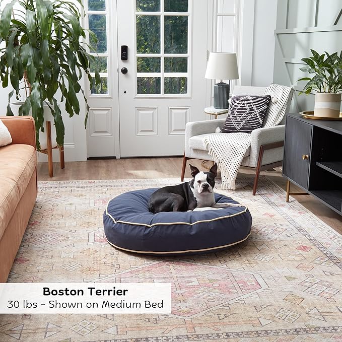Happy Hounds Scout Round Reversible Pillow Dog Bed, Medium (36" x 36"), Cobalt
