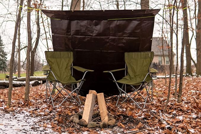 WHITEDUCK Super Heavy Duty Poly Tarp Cover 16 Mil & 10 Mil with Grommets and Reinforced Edges (Brown, White & Silver Black) (Brown- 16 Mil, 4' x 20')