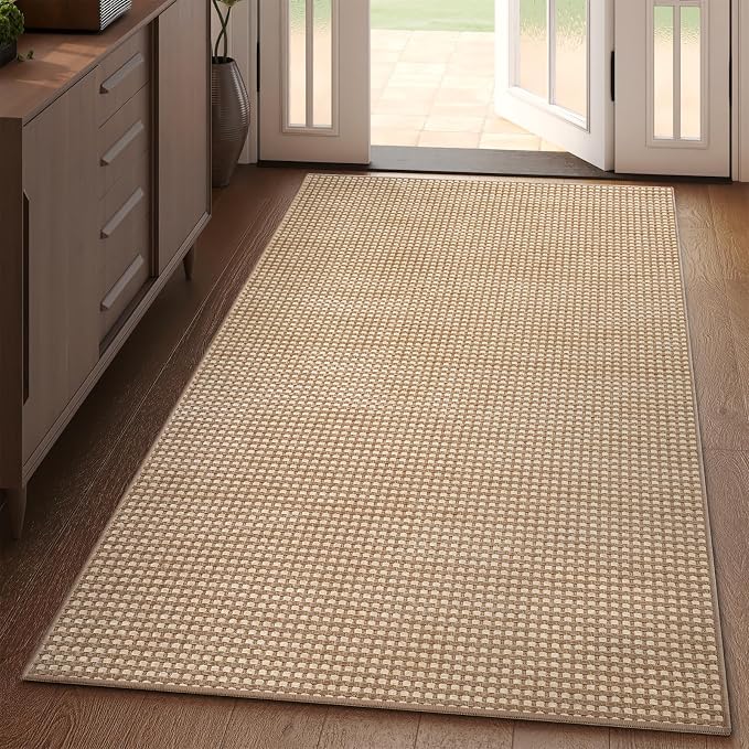 YDKGL 3x5 ft Area Rug Entryway Runner Rug Non Slip Washable, Boho Woven Kitchen