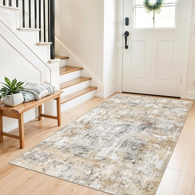 4x6 Washable Entryway Rug – Non-Slip Low-Pile Small Area Rug
